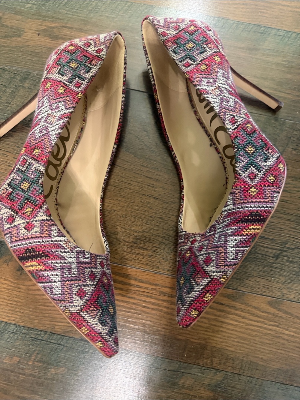 Sam Edelman Hazel Navajo Weave Stiletto Heels Aztec Western Size 11 - Picture 5 of 5